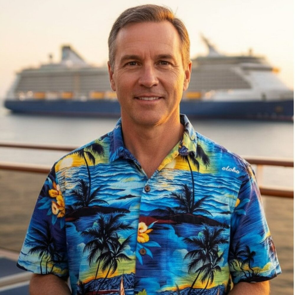 VINTAGE STYLED VACATION TROPICAL MEN'S SHORT SLEEVE SHIRT WITH CLASSIC PRINT